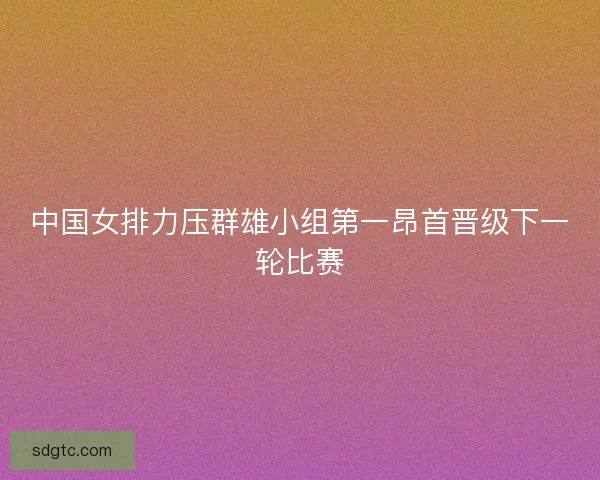 中国女排力压群雄小组第一昂首晋级下一轮比赛